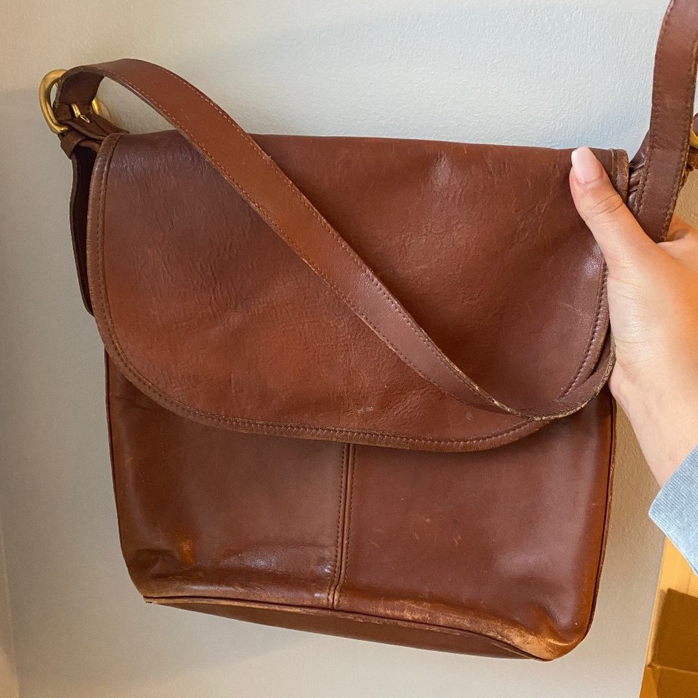 Vintage Coach Messenger Crossbody Bag Brown